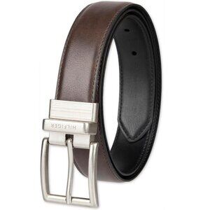 Tommy Hilfiger Men's Dress Reversible Belt with Polished Nickel Buckle - Size 32